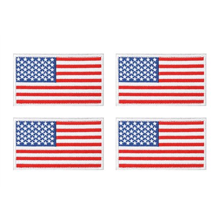 Lot de 4 écussons brodés tactiques à coudre - Motif drapeau américain - Accessoires de bricolage