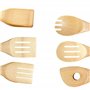 Lot de 8 Ustensiles de Cuisine en Bambou, Cuillères et Spatules en Bois, Anti-adhésifs et Wok, Spatule Pelle, Ensemble D'ustensi