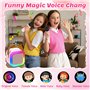 Chennyfun Machine Karaoké pour Enfants avec 2 Microphones,Haut-parleur Bluetooth Sans Fil avec Effets de Changement de Voix & lu