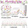 serviettes et nappes pour fête d'anniversaire pour 20