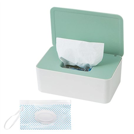 Boite a Lingettes Humides Sac à Lingettes Mouillées Distributeur de Lingettes Humides Réutilisables et Rechargeables Boîte à Pap