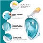 Riisoyu Masque de Plongée pour Enfant, 180°View Masque Snorkeling Plein Visage Design Pliable Anti-Fuite et Anti-Buée Masque et 