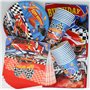 Lot de 61 décorations de table d'anniversaire pour enfants, vaisselle de course, ustensiles de fête cool voiture de sport, nappe