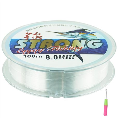 100 mètres de fil de pêche avec 1 crochet