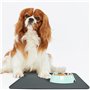 Tapis de gamelle pour chien et chat, en silicone imperméable et antidérapant, pour gamelle d'eau, tapis d'alimentation 47 x 30 c
