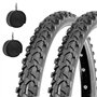 2 Pneus VTT DEESTONE 26 X 1.90 + CHAMBRES D'AIR Pneus Noirs Vélo Mountain Bike 47-559