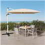 Devoko Parasol Déporté 300x400x260cm Carré, Canopée Monocouche Parasol de Jardin Extérieur en Aluminium Inclinable Toile Protect