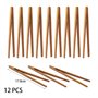 12 Pièces Pinces en Bambou Pince à Pain de Bois Pinces de Cuisine Réutilisables pour Cuisson Thé Fruits Toasts et Cornichons, 18