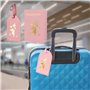 Étiquette Bagage et Couvertures de Passeport,1 Cuir Etiquette Valise + 1 Porte Passeport Voyage Étiquette Valise Porte-Passeport