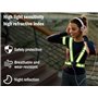 Anlising 4PCS Gilet Réfléchissant Vélo+4PCS Bracelet Réfléchissant Réglable+4PCS Brassard Reflechissant, Harnais de Reflechissan