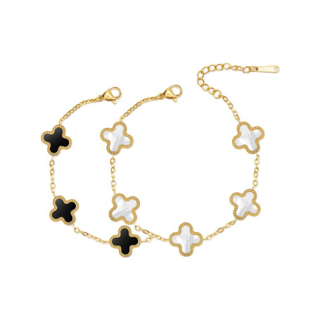 AOWVUTS 2 Pièces Bracelet Trefle Chanceuse