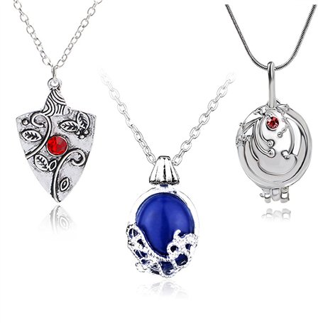 HJYZY Daywalking Katherine Sapphire Vampire Jewelry Elena Gilbert Lot de 33 colliers amulette en argent antique avec autocollant