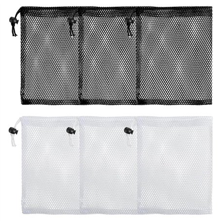 TRKETK Lot de 6 petits sacs en maille avec cordon de serrage en polyester 15 x 20 cm pour voyage