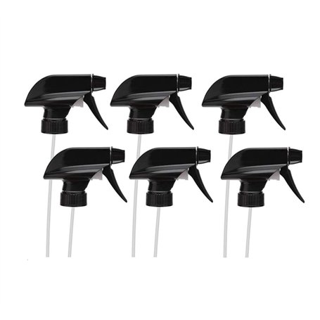 Lot de 6 buses de pulvérisation en plastique noir robuste 28/410 pour bouteilles en verre ou en plastique de 236