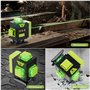 Niveau Laser 4 x 360°, 16 Lignes Vert Laser Chantier Professionnel pour la Construction et l'Accrochage de Photos, Autonivelleme
