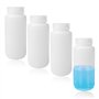 WIYETY Lot de 4 bouteilles en plastique à large goulot - 500 ml - Bouteilles cylindriques pour essai chimique - Translucides - S