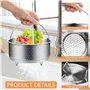 Panier à Vapeur, 304 Acier Inoxydable Panier Vapeur, Réutilisable Casserole Vapeur, Insert pour Cuisson à Vapeur avec Poignée Re