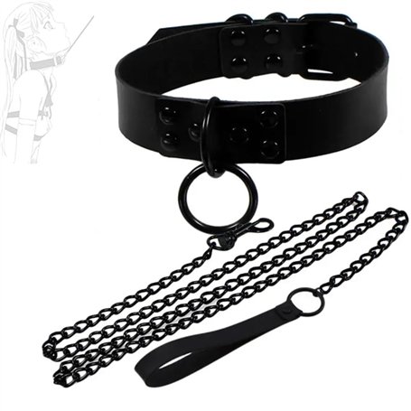 1 ensemble de colliers gothiques foncés avec colliers à cordon