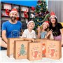 JOYISEN Pochette Cadeau 12 Pièces Sac Cadeau Noel Brun Sac Papier de Noel avec Poignée 120GSM Sac Papier Kraft pour Emballage de