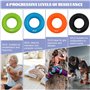 CAREDGO 4 PCS Exerciseur de Doigts en Silicone Musculation Main Hand Grip 30/40/50/60LB Entraîneur de Force de Préhension Muscul