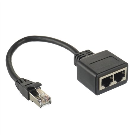 HUAREW Adaptateur Répartiteur RJ45 1 mâle vers 2 Femelles Ethernet Câble Extender pour Cat5 Cat5e Cat6 Cat7