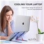 Yanavee Support Ordinateur Portable, Support PC Portable Aluminium Ventilé Pliable à 6 Niveaux de Réglable,Ergonomique Laptop St