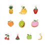 Craftdady Lot de 30 pendentifs en émail plaqué or sur le thème des fruits