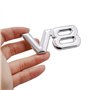 Lot de 2 emblèmes V8 en métal 3D pour affichage du moteur V8 (argenté)