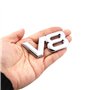 Lot de 2 emblèmes V8 en métal 3D pour affichage du moteur V8 (argenté)
