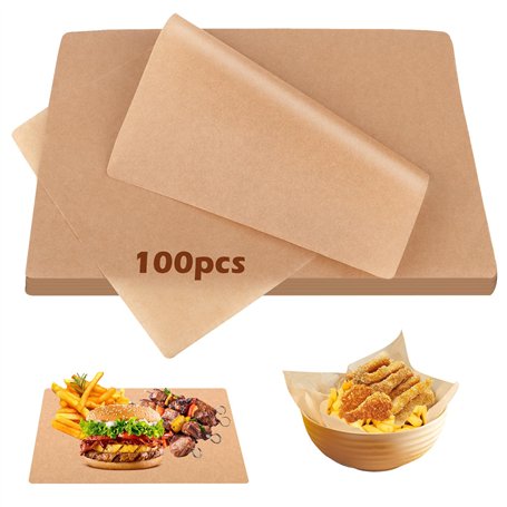 100Pcs Papier Cuisson Feuille Prédécoupé