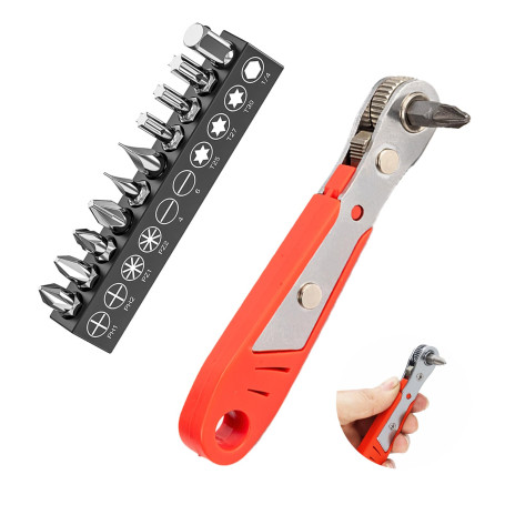 Mini Clé à Cliquet avec Tournevis Magnétique