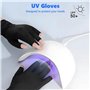 Gants UV pour Ongles,Gants de Protection UV pour Manucure,Gant Anti UV Manucure Sans Doigts pour Protégez les Mains des Lampe UV