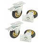 QWORK® Lot de 4 roulettes charge lourde 100 mm - jusqu'à 70 kg par roulettes - pour le déménagement de meubles et l'utilisation 