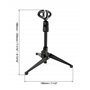 QWORK® Support de microphone de bureau, pied micro, support de trépied de microphone extensible, plage de réglage de 18 à 25 cm,