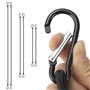 QWORK® Lot de 6 Tendeurs Élastiques avec Mousqueton - 60/100/150 cm - Cordes élastiques Multi-usages pour Bagages, Camping, bâch