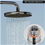 QWORK® Pomme de Douche Ø 23 cm, Pomme Douche Chromée Haute Pression 360°, Tête de Douche Ronde