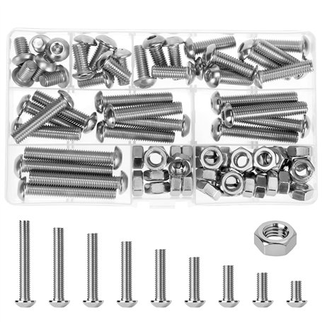 QWORK® 80 pièces jeu de boulons et écrous M8