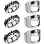 YUENX 6Pcs Anneau Décapsuleur en Metal Bague decapsuleur ouvre Bouteille Tire Bouchon Biere bagues Acier Inoxydable a 2 Styles D