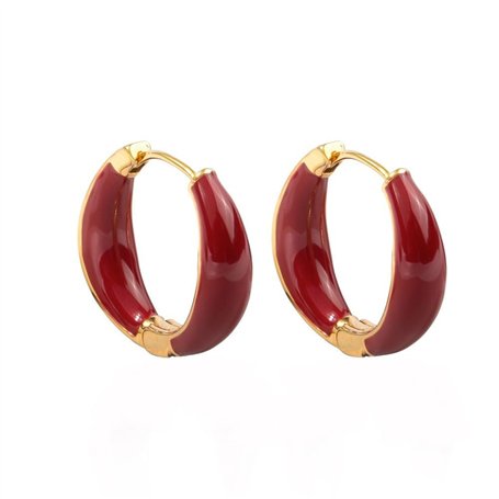 XFSRG Boucles d'Oreilles Femme Acier Inoxydable Plaqué Or Rouge Créoles Pendantes Fantaisie Bijoux Mode Cadeau