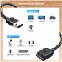 Cable Matters Rallonge USB avec Interrupteur d'alimentation USB en Noir USB Câble avec Interrupteur on/Off- 0,9 mètres