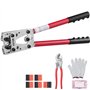 VEVOR Pince à Sertir 6/10/16/25/35/50 mm² Outil de Sertissage Cosses de Câbles Batterie Aluminium Cuivre AWG10-1/0 avec Coupe-câ