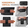 GlasFlength Étuis de Ceinture pour Téléphone, Pochette Smartphone avec Clip de Ceinture et Mousqueton Sacoche Ceinture Homme Com