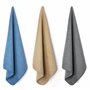 Polyte - 12 Chiffons de Nettoyage en Microfibres - qualité Professionnelle - Bleu/Camel/Gris - 41 x 41 cm