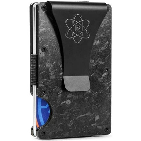 ROSSM Portefeuille pour Hommes avec Blocage RFID - Porte-Cartes de crédit Minimaliste en Fibre de Carbone et métal pour Hommes a