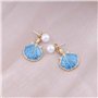 Inilbran Boucles D'oreilles Boho Coquillage Boucles D'oreilles Coquillage Bleu Boucles D'oreilles Perle Vintage Boucles D'oreill
