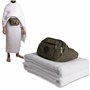 Kit Ihram Hajj et Omra pèlrinage Adulte 1350grame sac banane et ceinture Ensemble de 2 serviettes blanches épaisse 110 x 220 cm