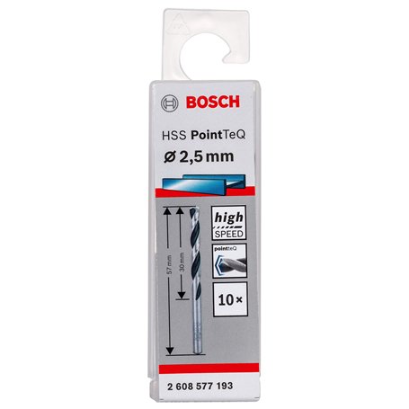 Bosch Accessories 10x forets hélicoïdaux HSS PointTeQ (pour métal