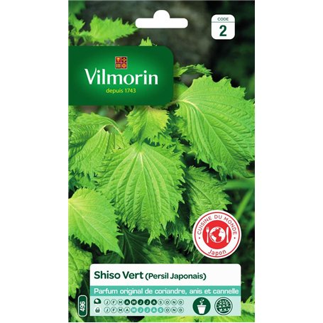 Vilmorin - Shiso Vert -Plante annuelle - Facile à réussir - Feuilles Graphiques décoratives -Incontournable dans la Cuisine Japo