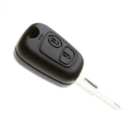 Jongo - Coque de Clé avec Lame Compatible avec Peugeot 206 | Boitier Clef Plip Voiture Utilitaire Télécommande 2 Boutons