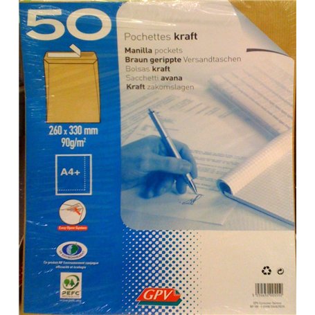 GPV - Paquet de 50 Pochettes - Format 24 (260x330 mm)